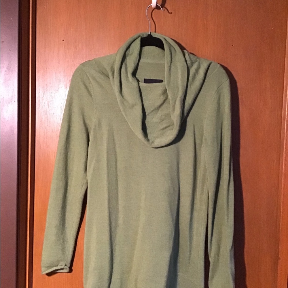 Cynthia Rowley Green Merino Wool Cowl Neck Women's Sweater - PL